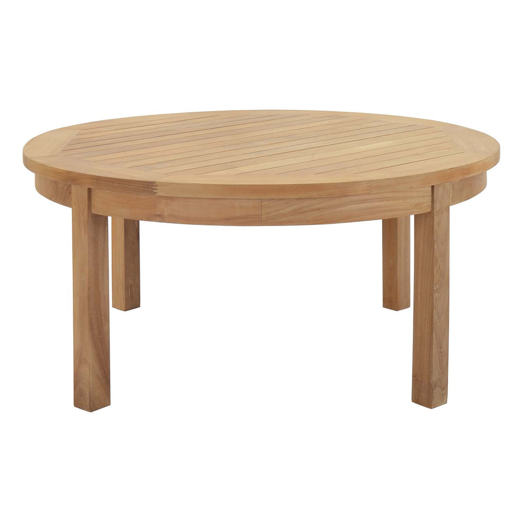 Mercury Outdoor Patio Teak Round Coffee Table