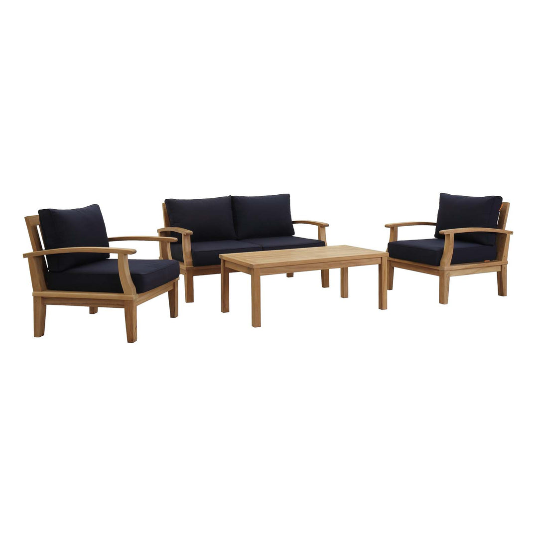 Malibu 4 Piece Outdoor Patio Teak Set