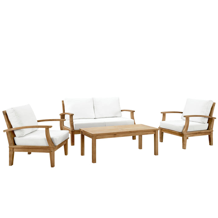 Malibu 4 Piece Outdoor Patio Teak Set