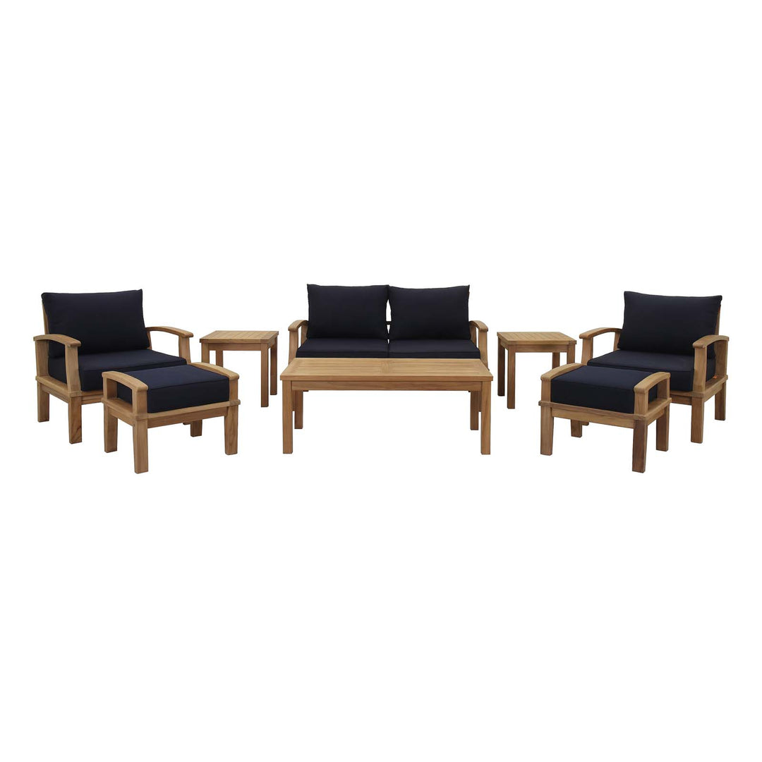 Malibu 8 Piece Outdoor Patio Teak Set