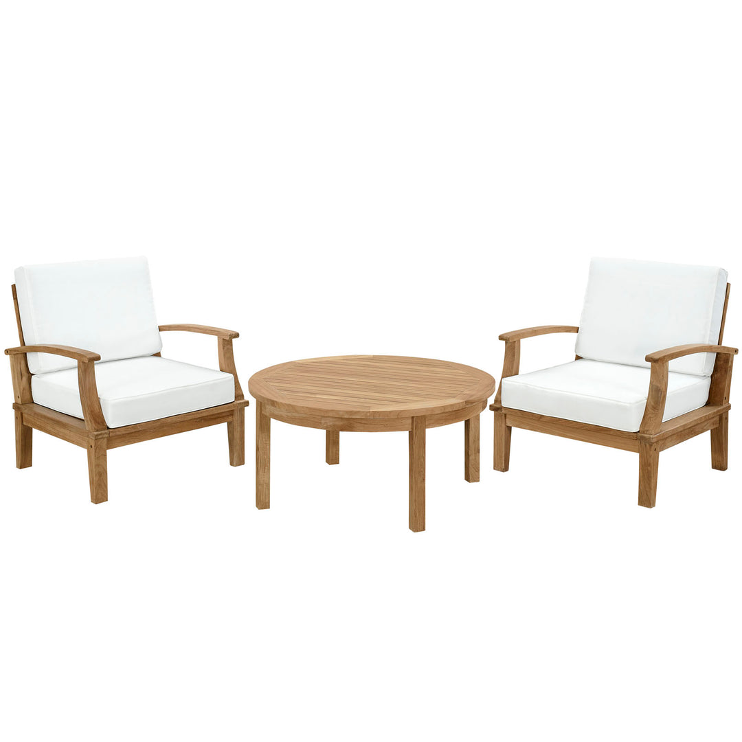 Malibu 3 Piece Outdoor Patio Teak Set