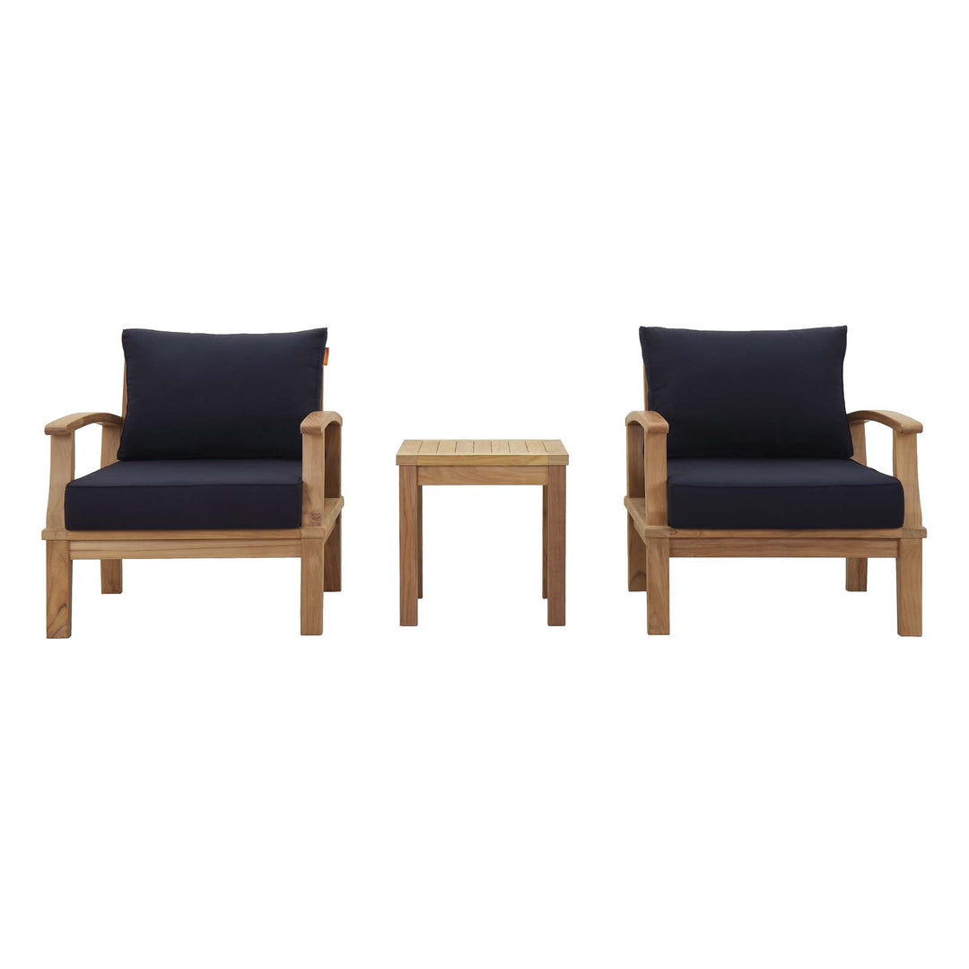 Malibu 3 Piece Outdoor Patio Teak Set