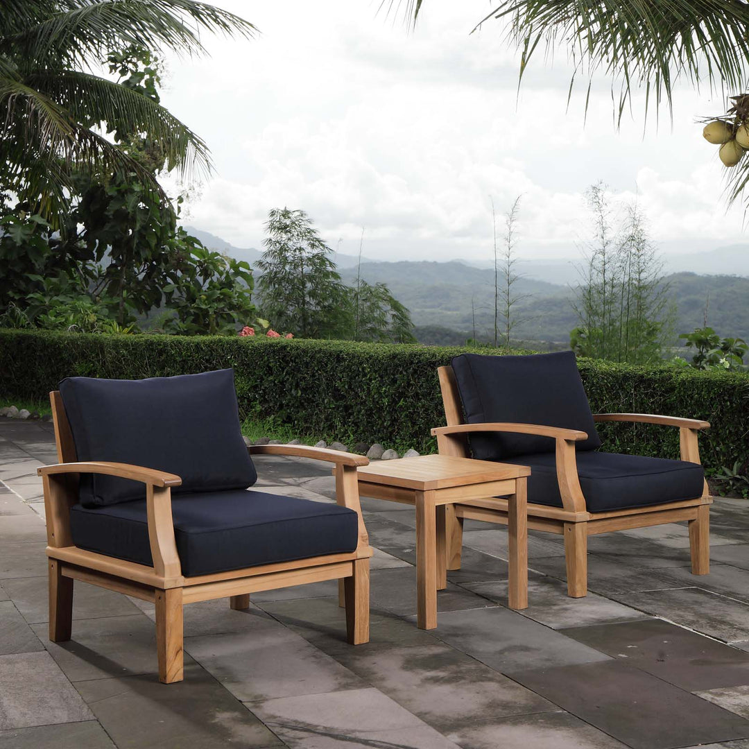 Malibu 3 Piece Outdoor Patio Teak Set