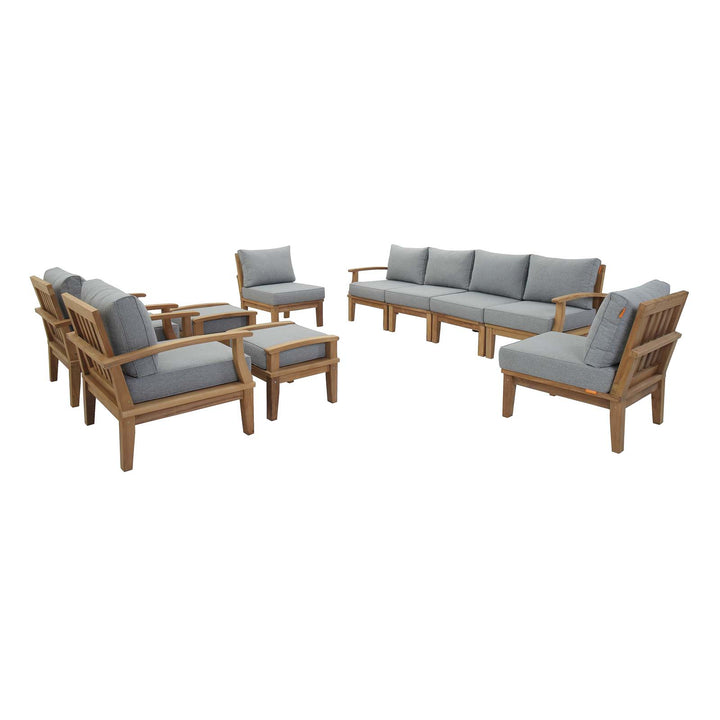 Monaco 10 Piece Outdoor Patio Teak Set