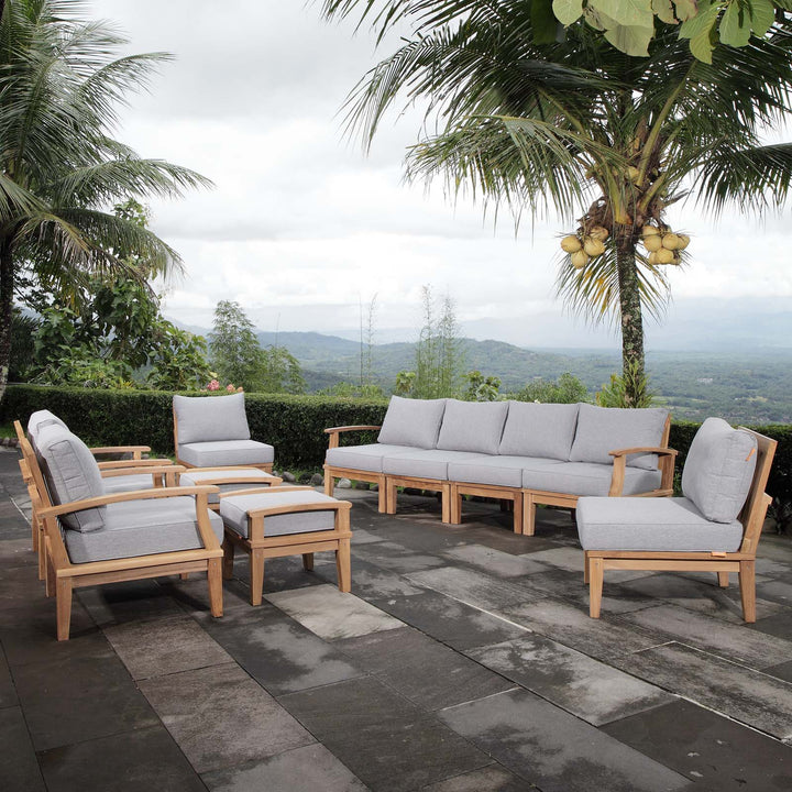 Monaco 10 Piece Outdoor Patio Teak Set