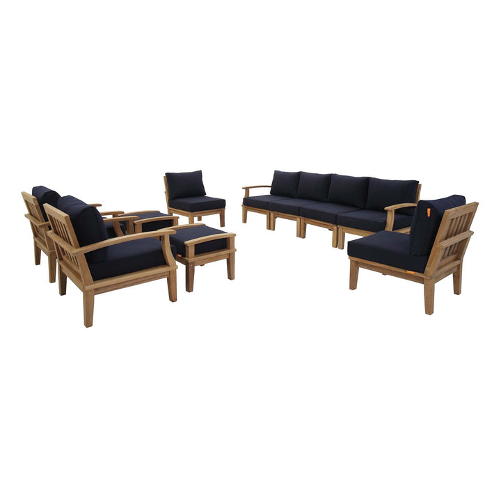 Monaco 10 Piece Outdoor Patio Teak Set