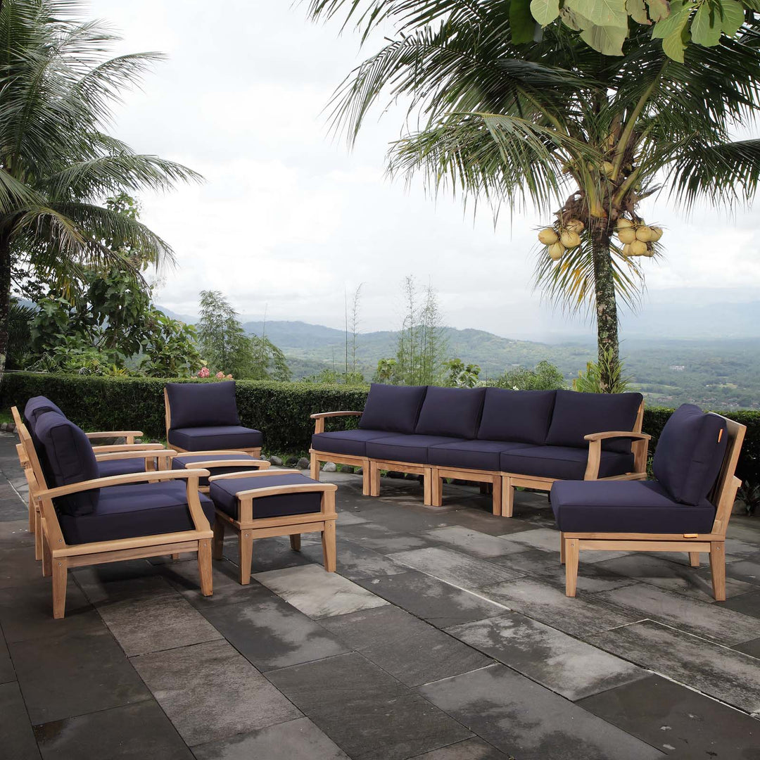 Monaco 10 Piece Outdoor Patio Teak Set