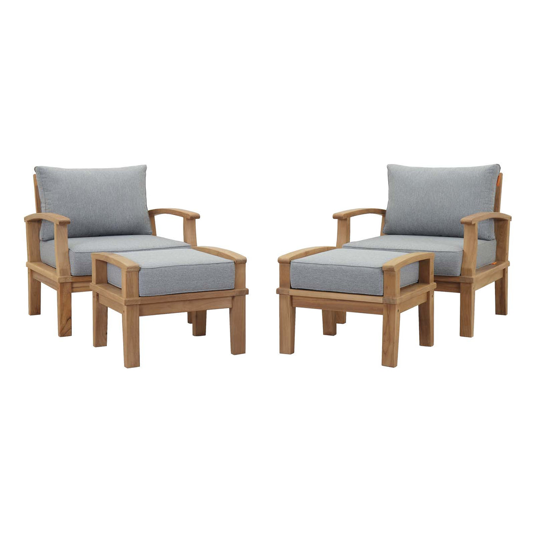 Malibu 4 Piece Outdoor Patio Teak Set