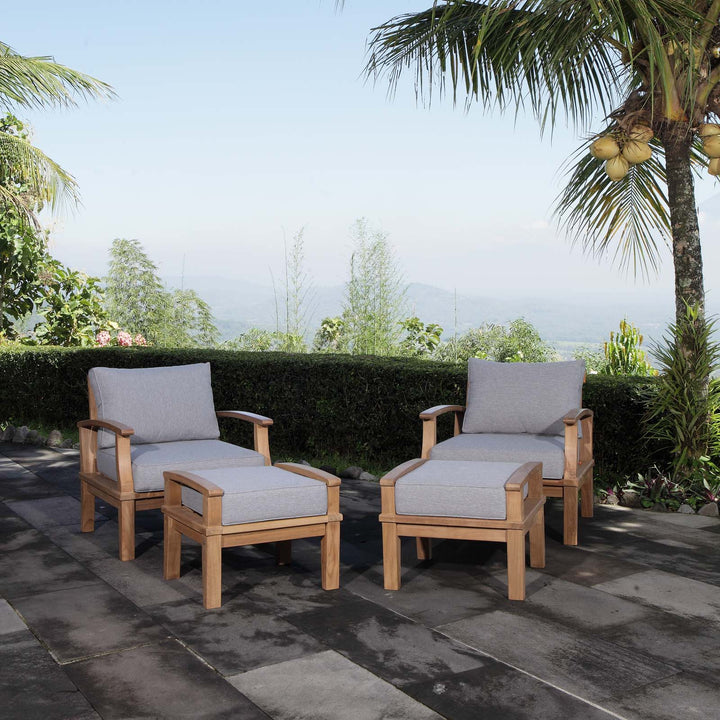 Malibu 4 Piece Outdoor Patio Teak Set