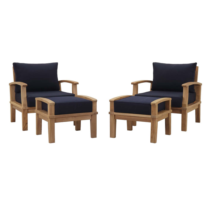 Malibu 4 Piece Outdoor Patio Teak Set