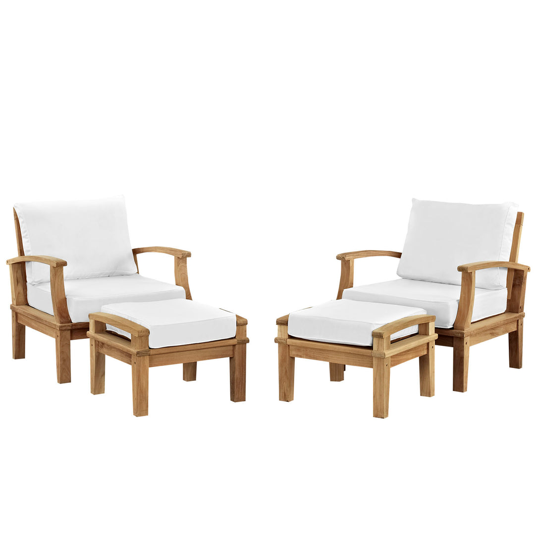 Malibu 4 Piece Outdoor Patio Teak Set