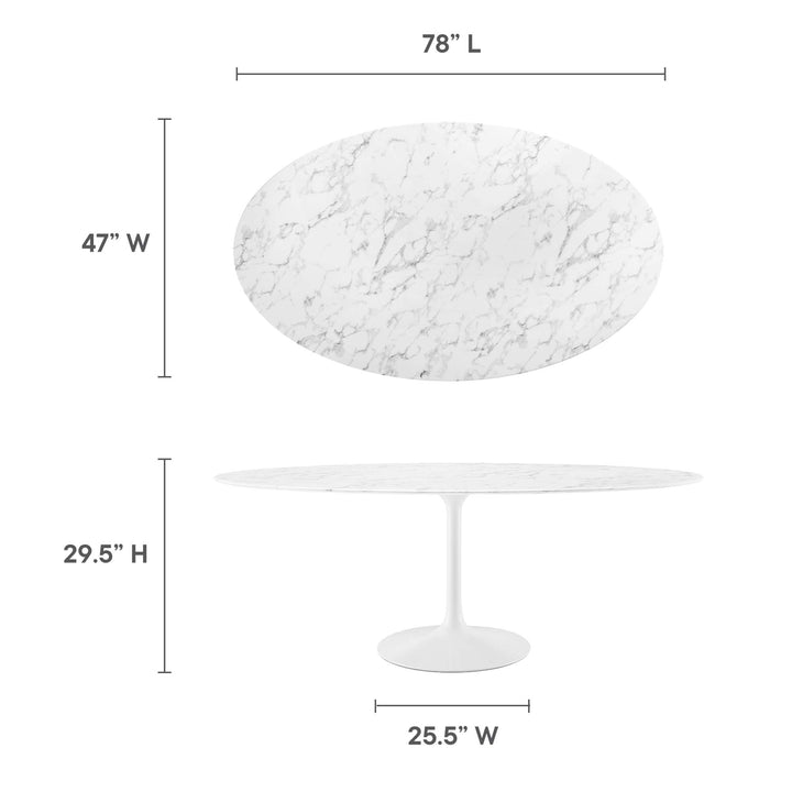 Luxe 78" Oval Onyx Dining Table