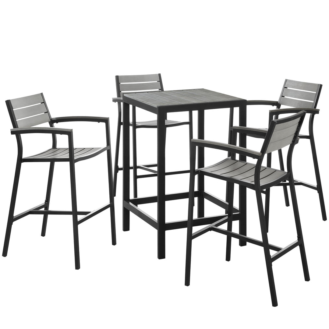 Malibu 5 Piece Outdoor Patio Bar Set