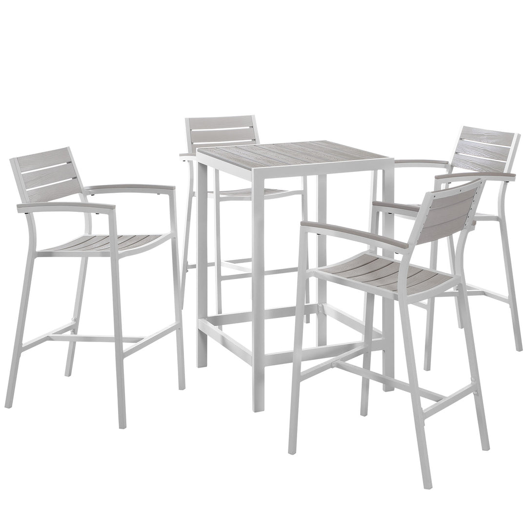 Malibu 5 Piece Outdoor Patio Bar Set