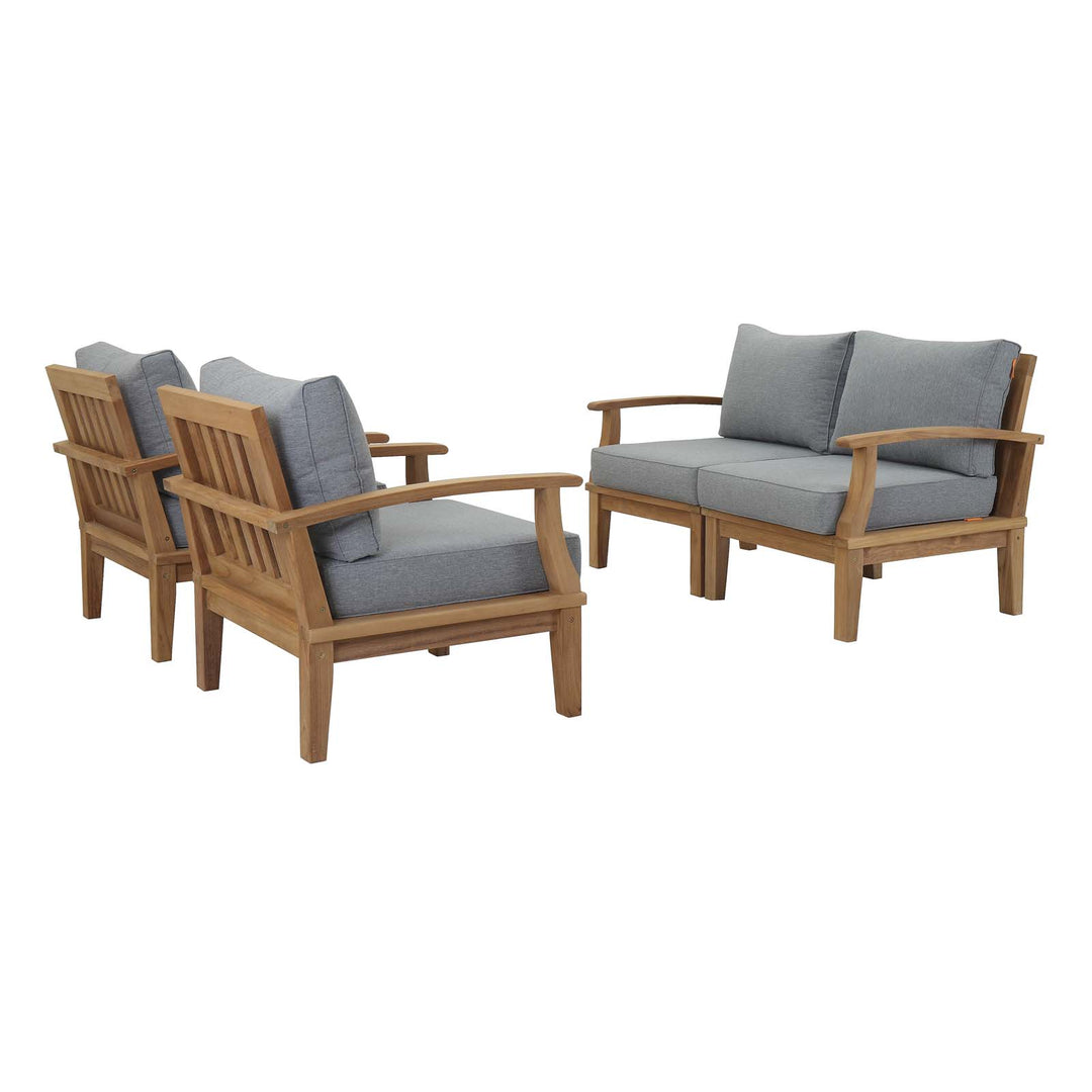 Malibu 4 Piece Outdoor Patio Teak Set