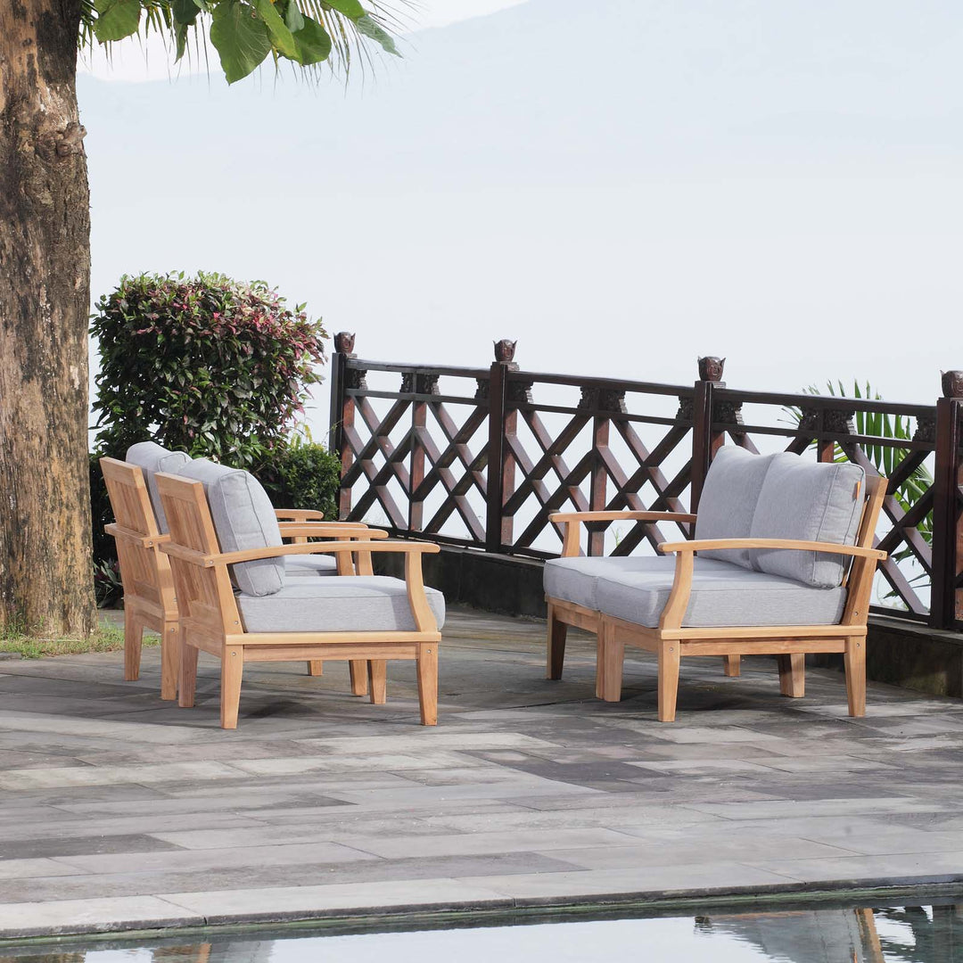 Malibu 4 Piece Outdoor Patio Teak Set