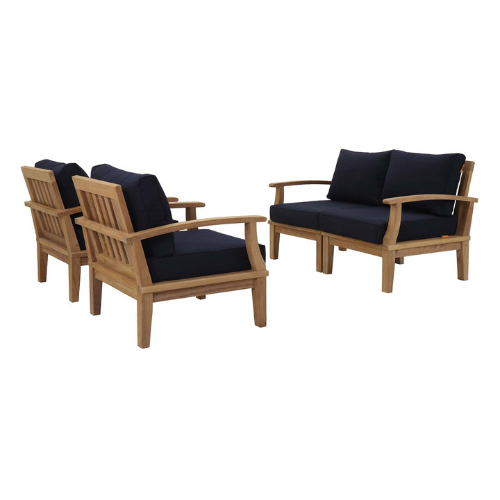 Malibu 4 Piece Outdoor Patio Teak Set