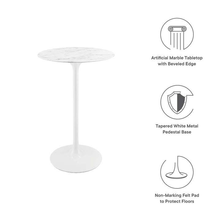 Lippa 28" Round Replica Marble Bar Table