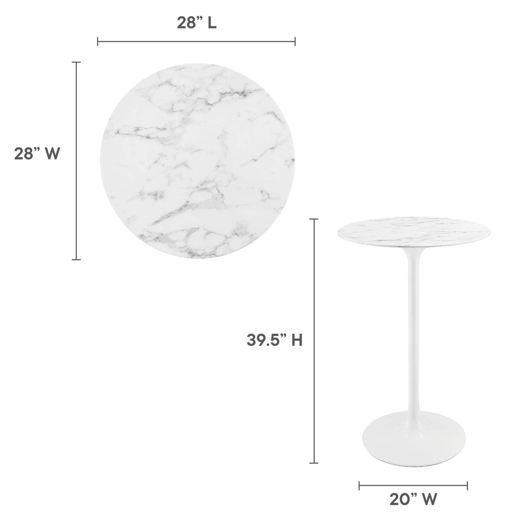 Lippa 28" Round Replica Marble Bar Table