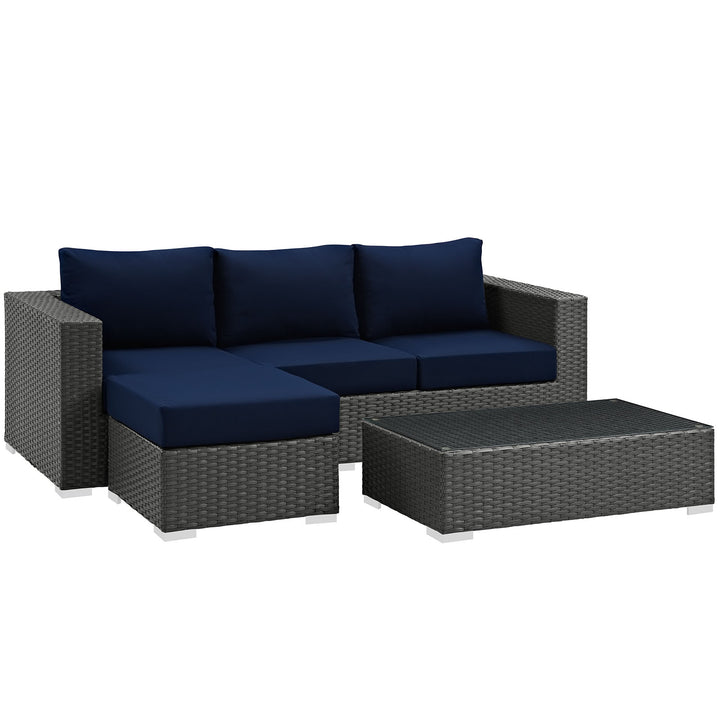 Solstice 3 Piece Outdoor Patio Sunbrella® Sectional Set