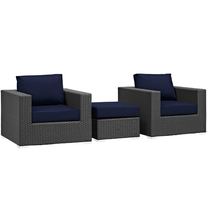 Serenity 3 Piece Outdoor Patio Sunbrella® Sectional Set