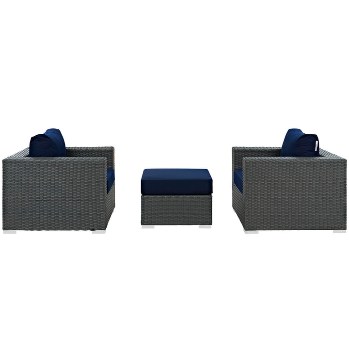 Serenity 3 Piece Outdoor Patio Sunbrella® Sectional Set