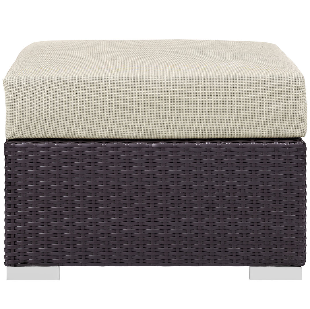 Coastal Outdoor Patio Fabric Square Ottoman