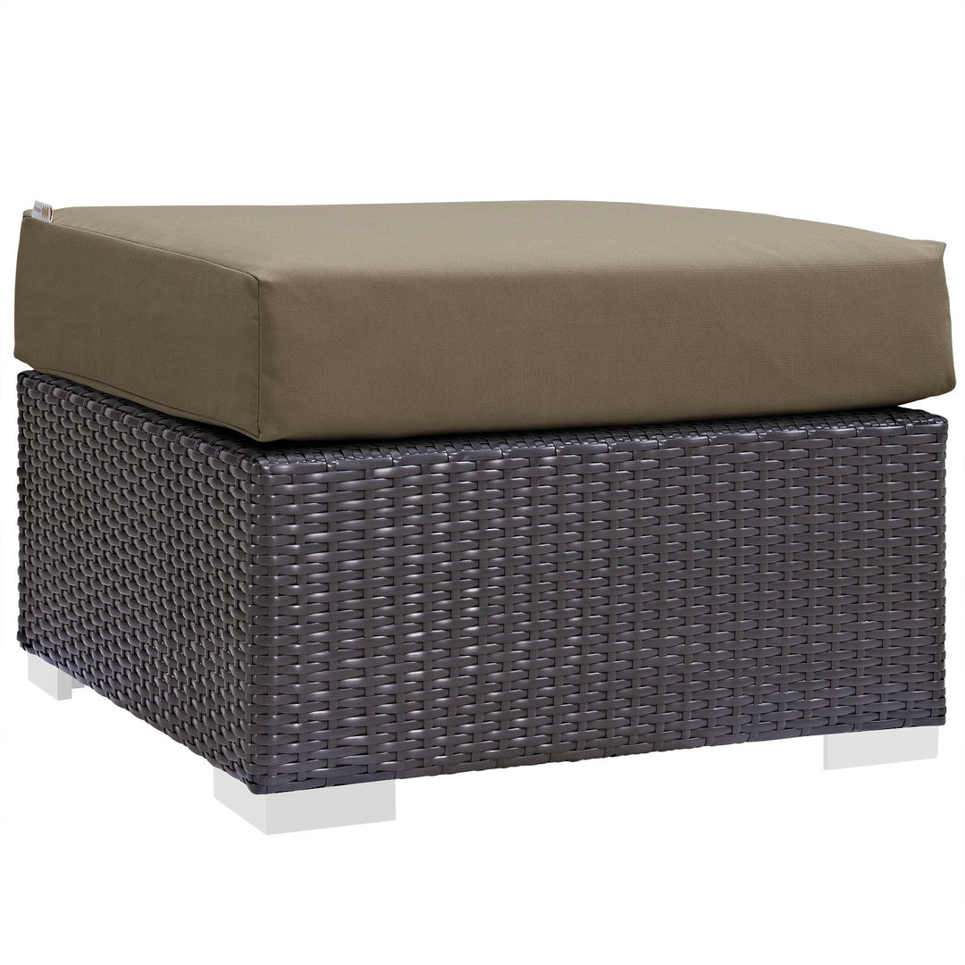 Coastal Outdoor Patio Fabric Square Ottoman