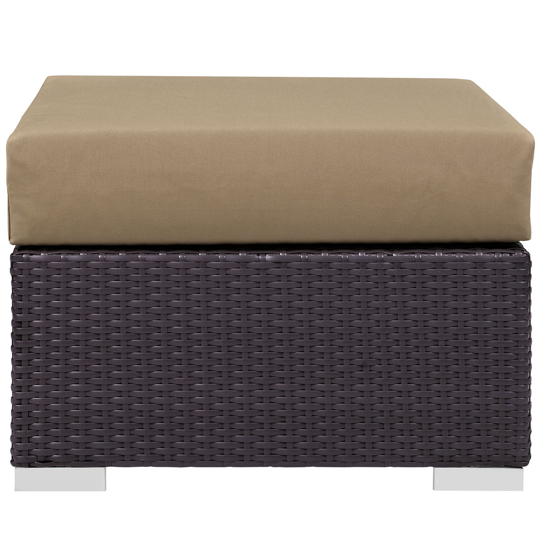 Coastal Outdoor Patio Fabric Square Ottoman