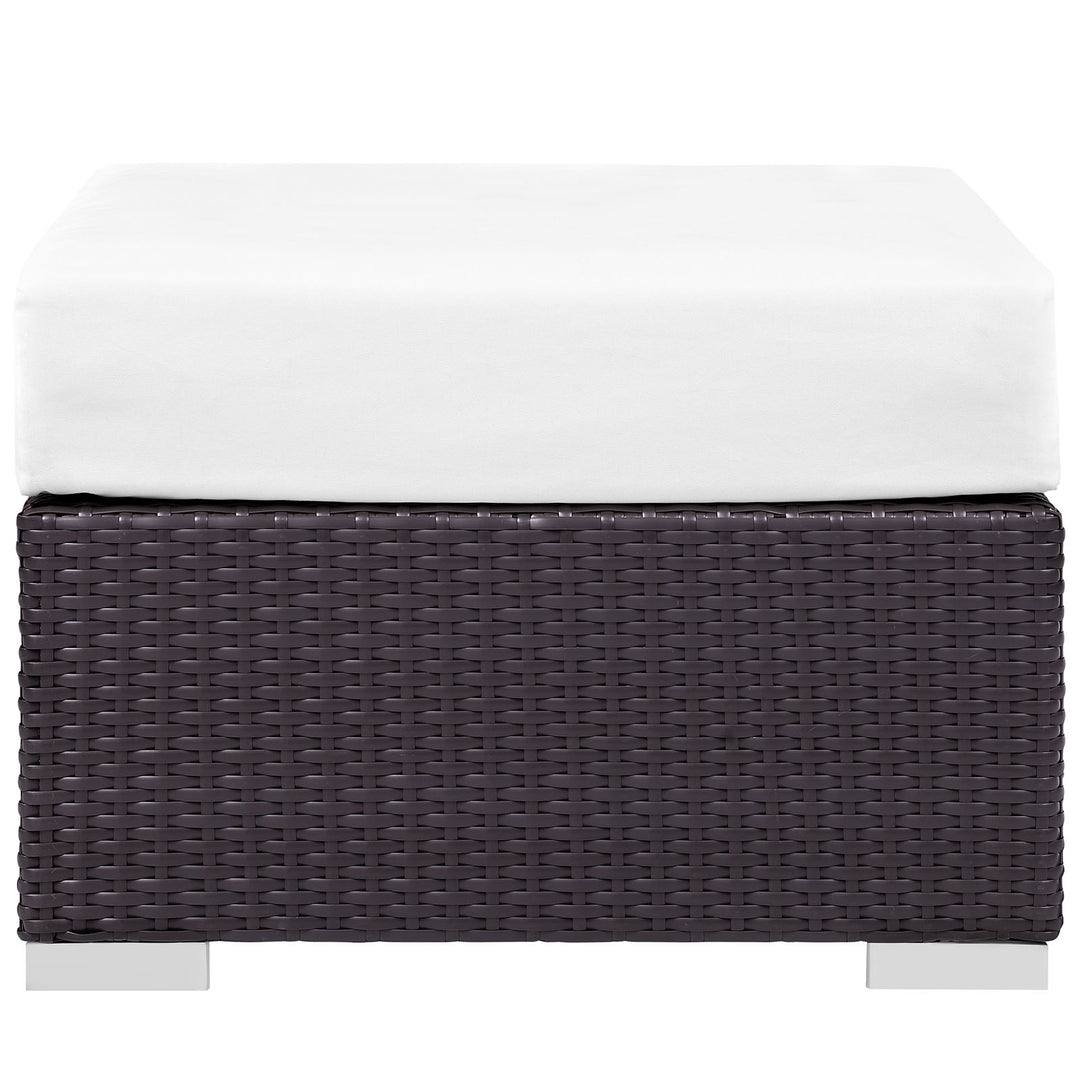 Coastal Outdoor Patio Fabric Square Ottoman