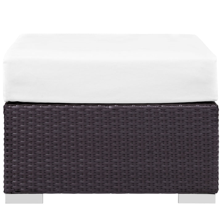 Coastal Outdoor Patio Fabric Square Ottoman