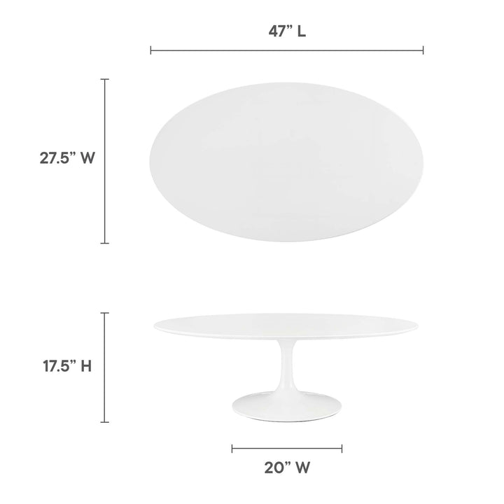 Larkin 48" Oval-Shaped Wood Top Coffee Table