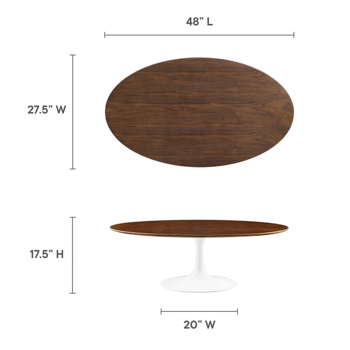 Luna 48" Oval Wood Grain Coffee Table