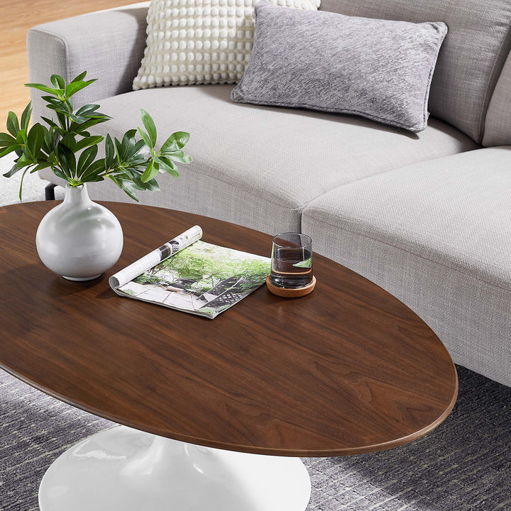 Luna 48" Oval Wood Grain Coffee Table