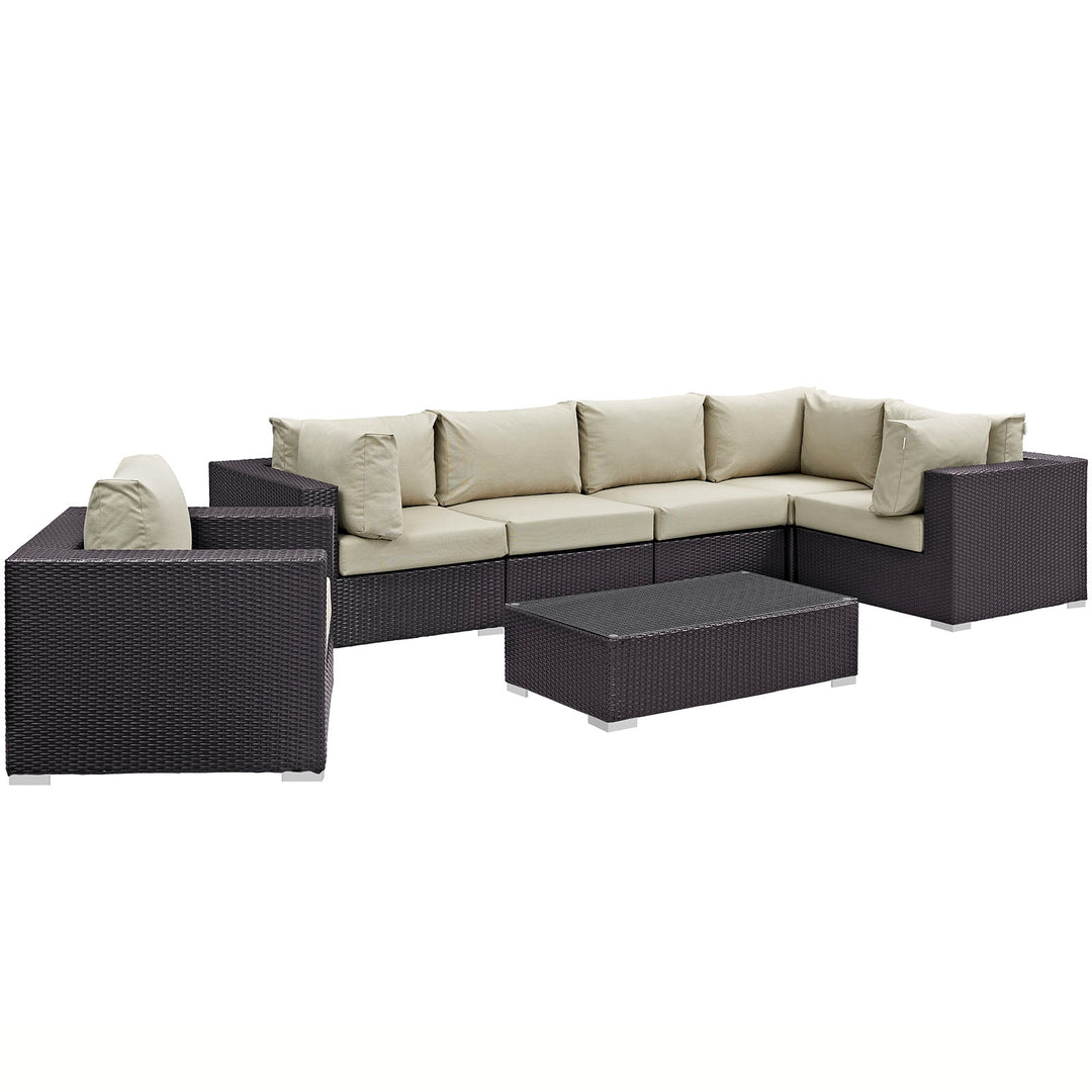 Concord 7 Piece Outdoor Patio Sectional Set