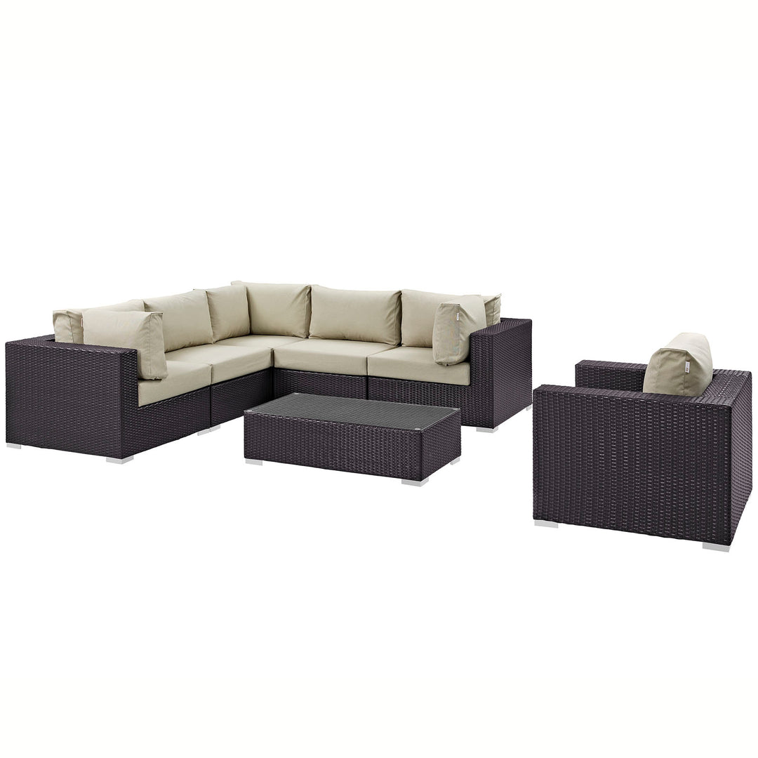 Concord 7 Piece Outdoor Patio Sectional Set