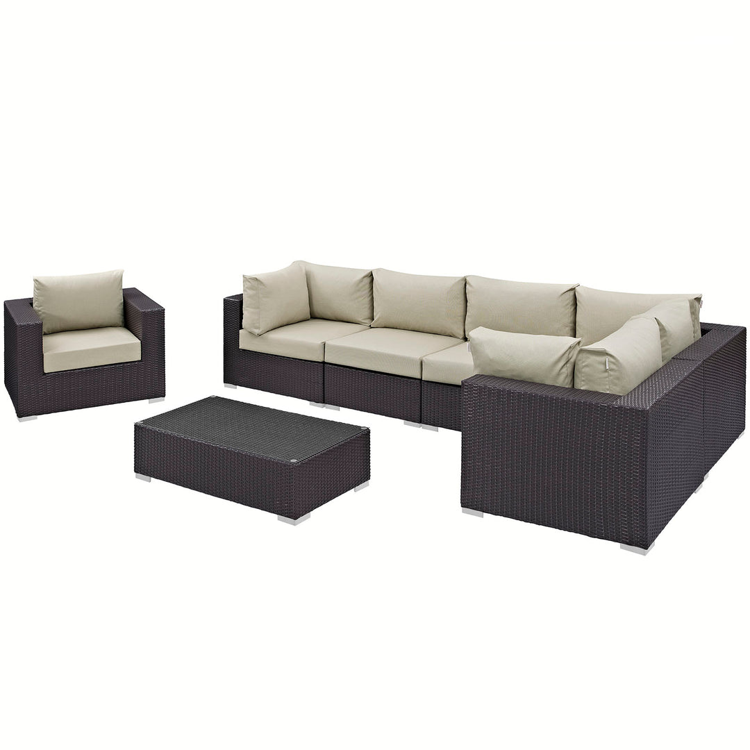 Concord 7 Piece Outdoor Patio Sectional Set