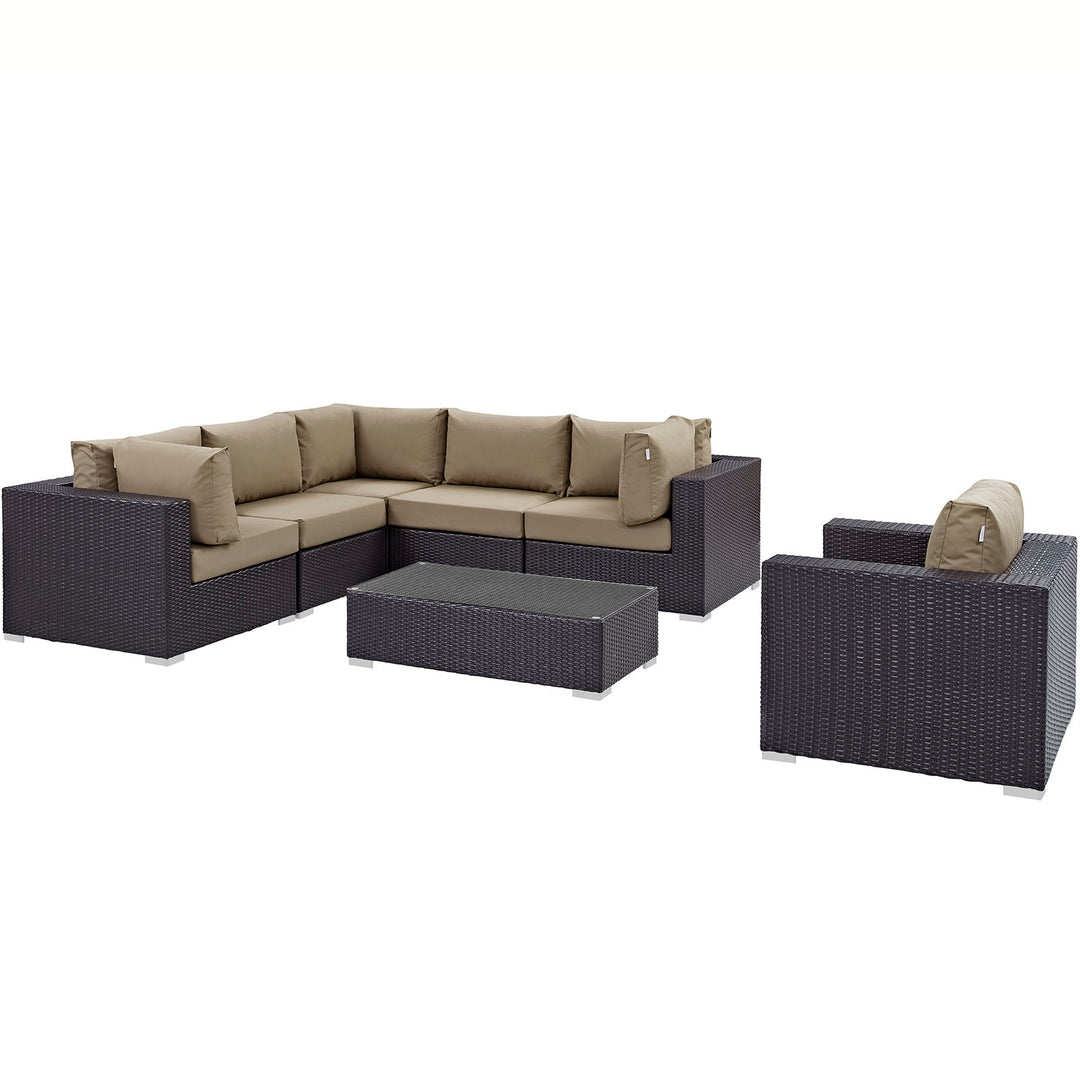 Concord 7 Piece Outdoor Patio Sectional Set