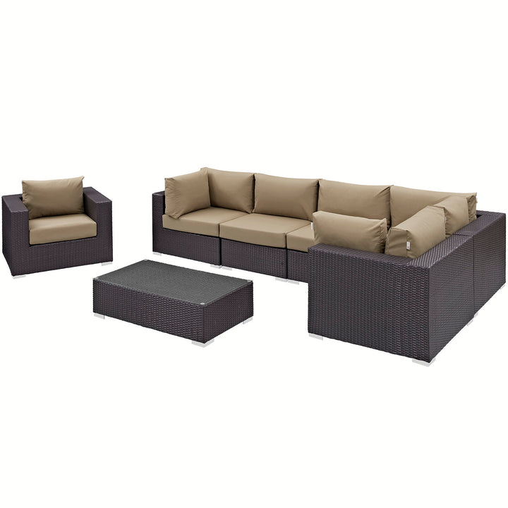 Concord 7 Piece Outdoor Patio Sectional Set