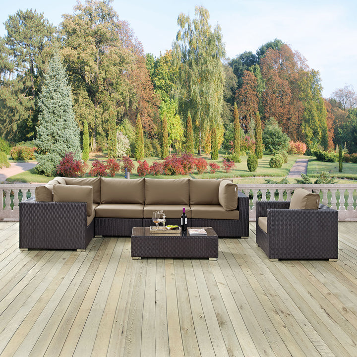 Concord 7 Piece Outdoor Patio Sectional Set