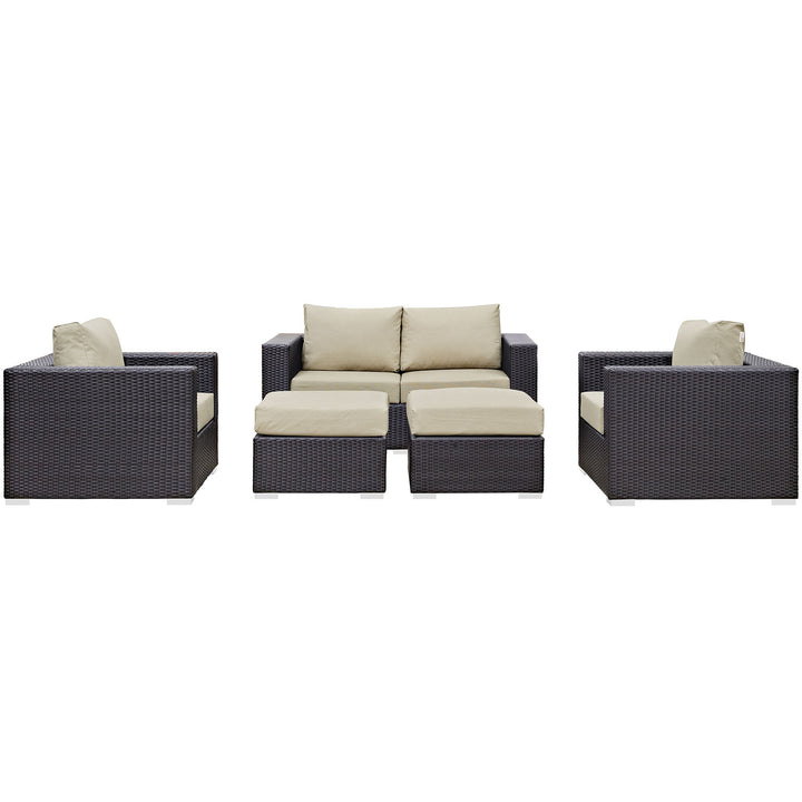 Concord 5 Piece Outdoor Patio Sofa Set