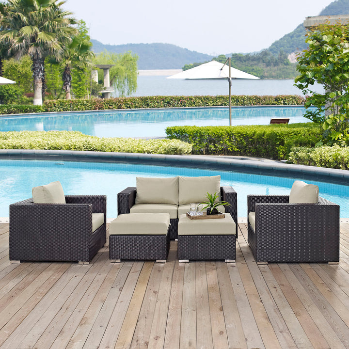 Concord 5 Piece Outdoor Patio Sofa Set