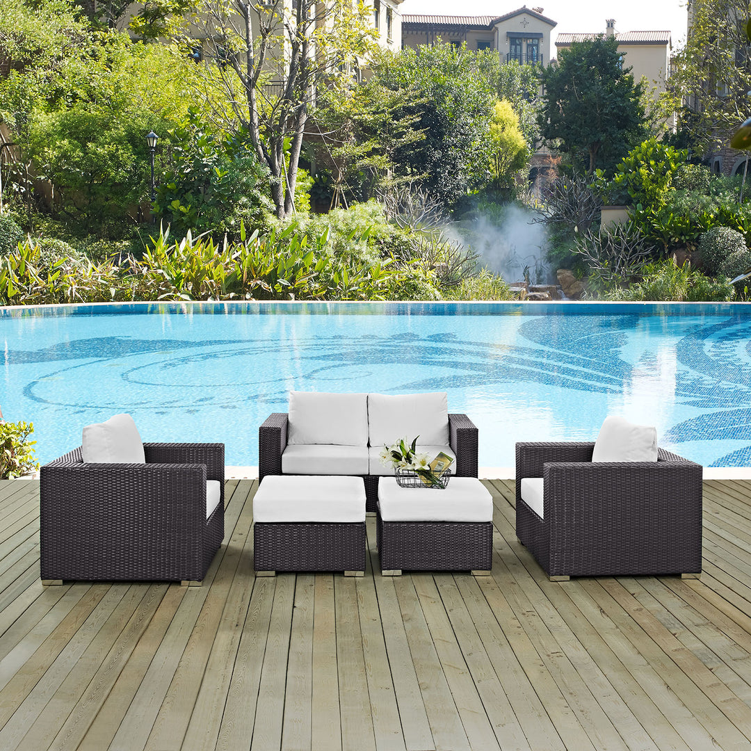 Concord 5 Piece Outdoor Patio Sofa Set