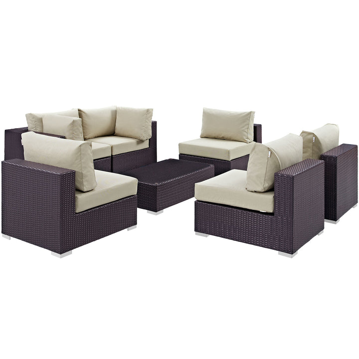 Chic 7 Piece Outdoor Patio Sectional Set