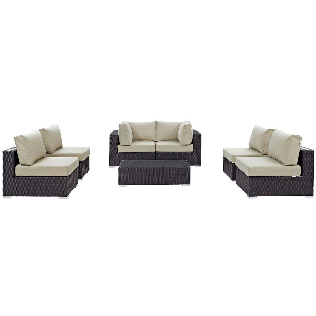 Chic 7 Piece Outdoor Patio Sectional Set