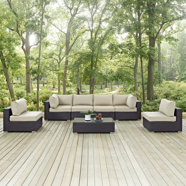 Chic 7 Piece Outdoor Patio Sectional Set