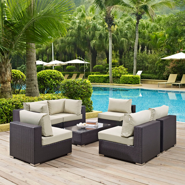 Chic 7 Piece Outdoor Patio Sectional Set