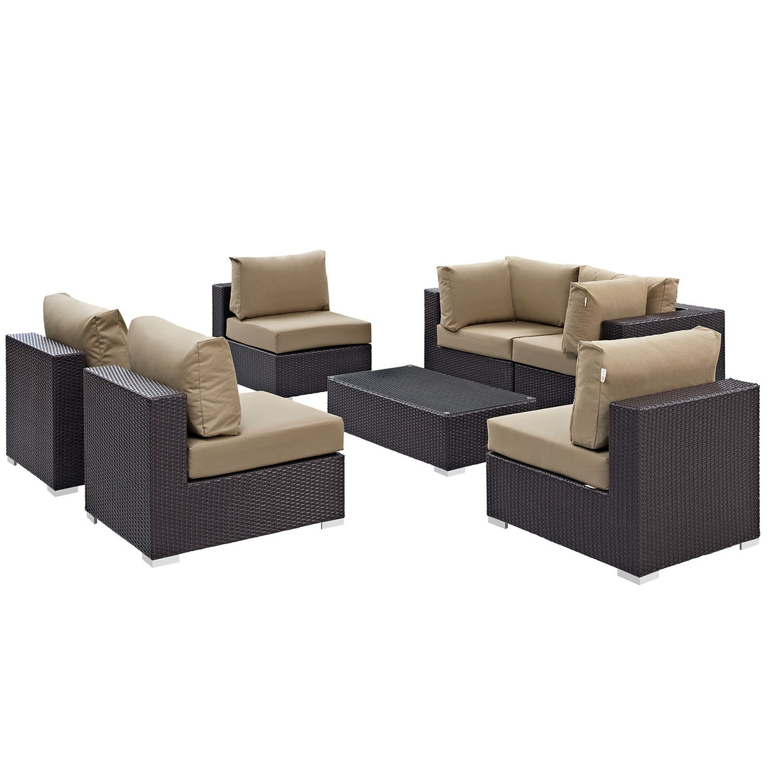 Chic 7 Piece Outdoor Patio Sectional Set