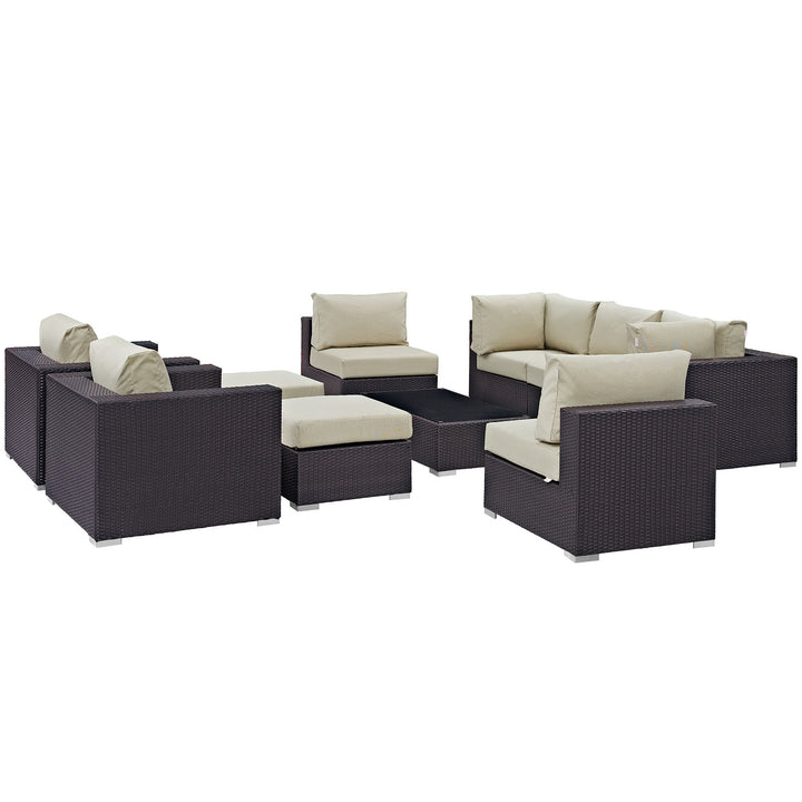 Coalesce 10 Piece Outdoor Patio Sectional Set