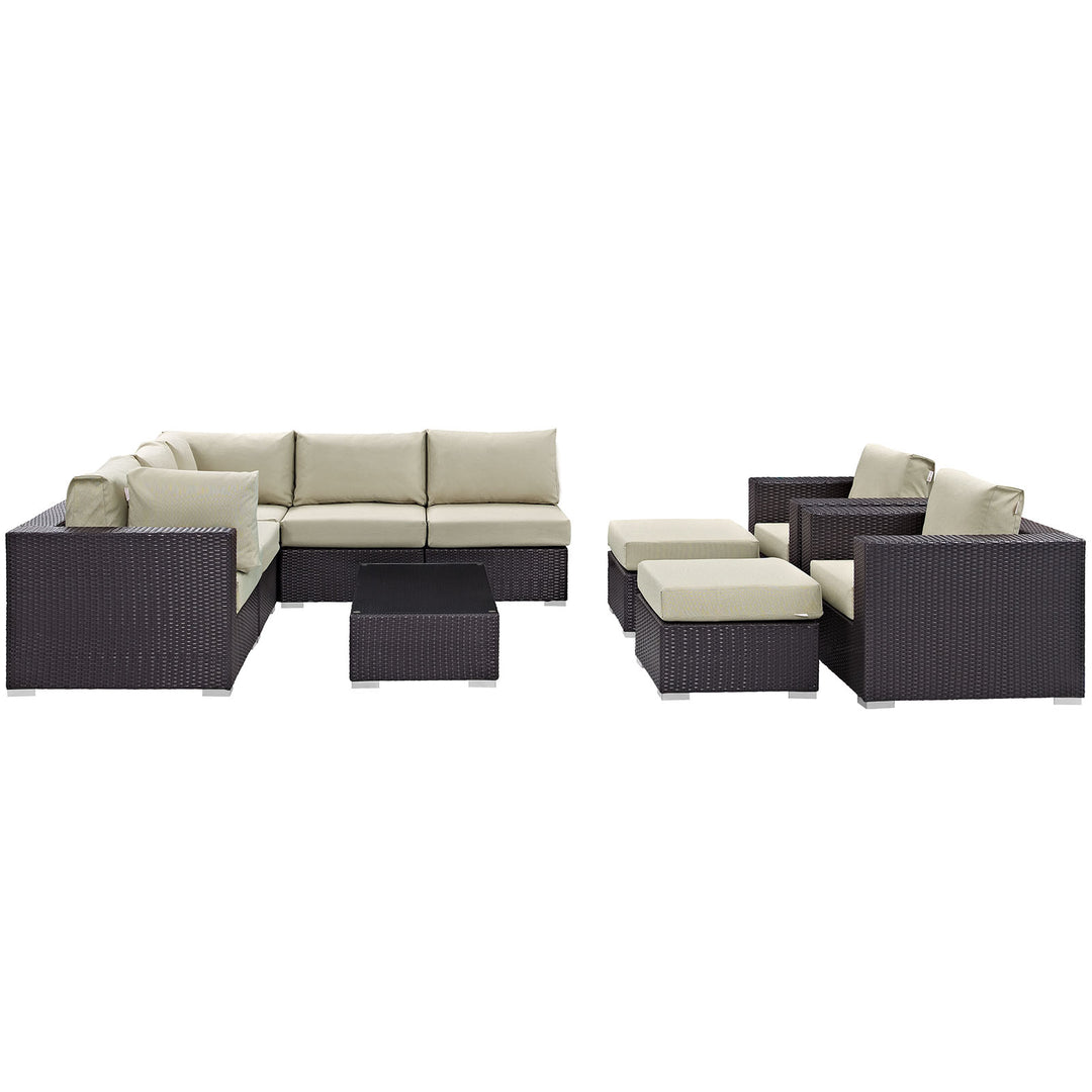 Coalesce 10 Piece Outdoor Patio Sectional Set